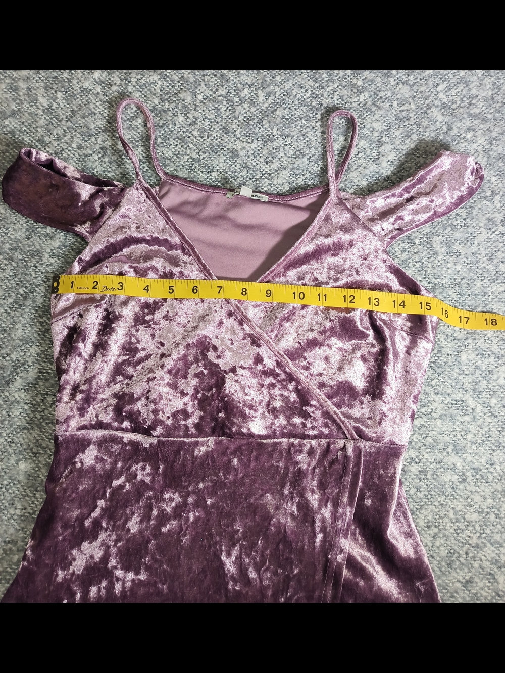 Lavender Purple Crushed Velvet Wrap Midi Dress Tulip Hem S Y2K Whimsigoth Party - Picture 4 of 8